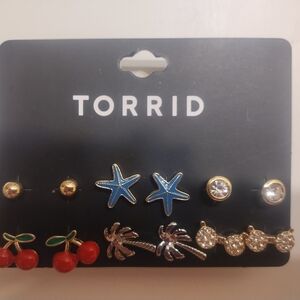 Torrid Beach Life Stud Earring Set in Gold and Silver